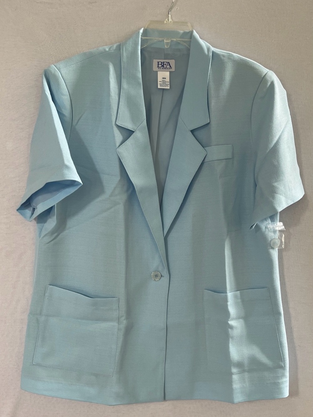 New Vintage BFA Classics Light BlueJacket Size 20W Summer Blazer